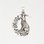 Pentacle of the Howling Wolf Pendant in Lead-Free Pewter