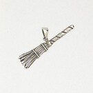 The Witch's Broom Pendant in Lead-Free Pewter