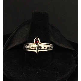 Ankh Ring with Garnet size 7