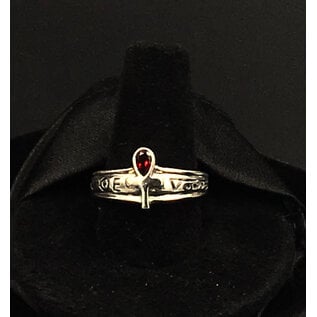 Ankh Ring with Garnet size 7
