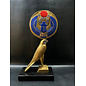 Horus Statue - 20.5 Inches Tall in Stone Hand-Painted with Gold Leaf - Made in Egypt