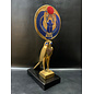 Horus Statue - 20.5 Inches Tall in Stone Hand-Painted with Gold Leaf - Made in Egypt