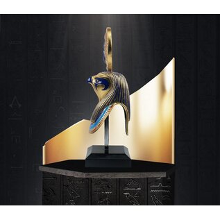 Horus Bust Statue - 13 Inches Tall in Hand-Painted Stone - Made in Egypt