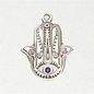 Hamsa with Accent Cabochon Pendant in Lead-Free Pewter