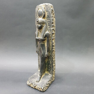 Goddess Hathor Statue - 12 Inches Tall in Basalt - Made in Egypt