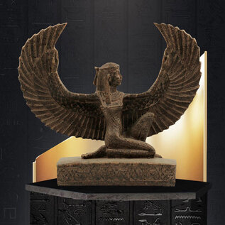 Winged Isis Statue - 9.2 Inches Tall in Granite - Made in Egypt