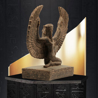 Winged Isis Statue - 9.2 Inches Tall in Granite - Made in Egypt