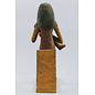 Goddess Isis Nursing Horus Statue - 15.5 Inches Tall in Natural Wood - Made in Egypt