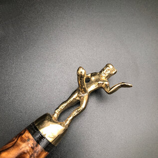 Cretan Satyr Athame  -  11 Inches Long with Black-Stained Kermes Oak Handle, Steel Blade, and Bronze Pommel - Made in Crete