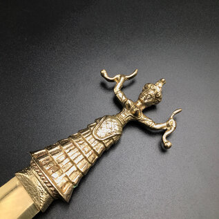 Minoan Snake Goddess Athame -  11 Inches Long with Bronze Handle and Blade - Made in Crete
