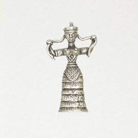 Snake Goddess Pendant in Lead-Free Pewter