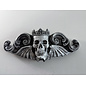 Crowned Skull Wall Plaque: King Moriendi - 11 Inches Tall in Pewter Finish