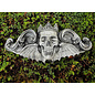 Crowned Skull Wall Plaque: King Moriendi - 11 Inches Tall in Pewter Finish
