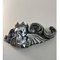 Crowned Skull Wall Plaque: King Moriendi - 11 Inches Tall in Pewter Finish