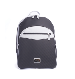 Carbon Fiber Backpack, White Leather