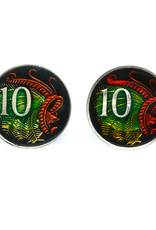 Hand Enameled Coin Cufflinks - Australia