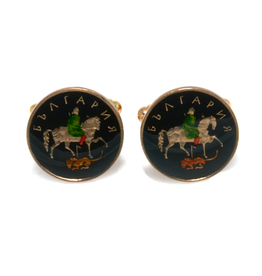 Hand Enameled Coin Cufflinks - Bulgaria