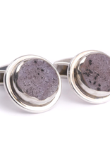 Sterling Silver Lilac Speckle Drusy Cufflinks