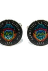 Hand Enameled Coin Cufflinks - CostaRica