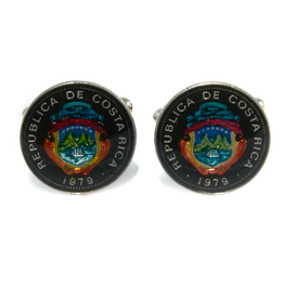 Hand Enameled Coin Cufflinks - CostaRica