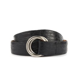 Matte Crocodile Belt - Black