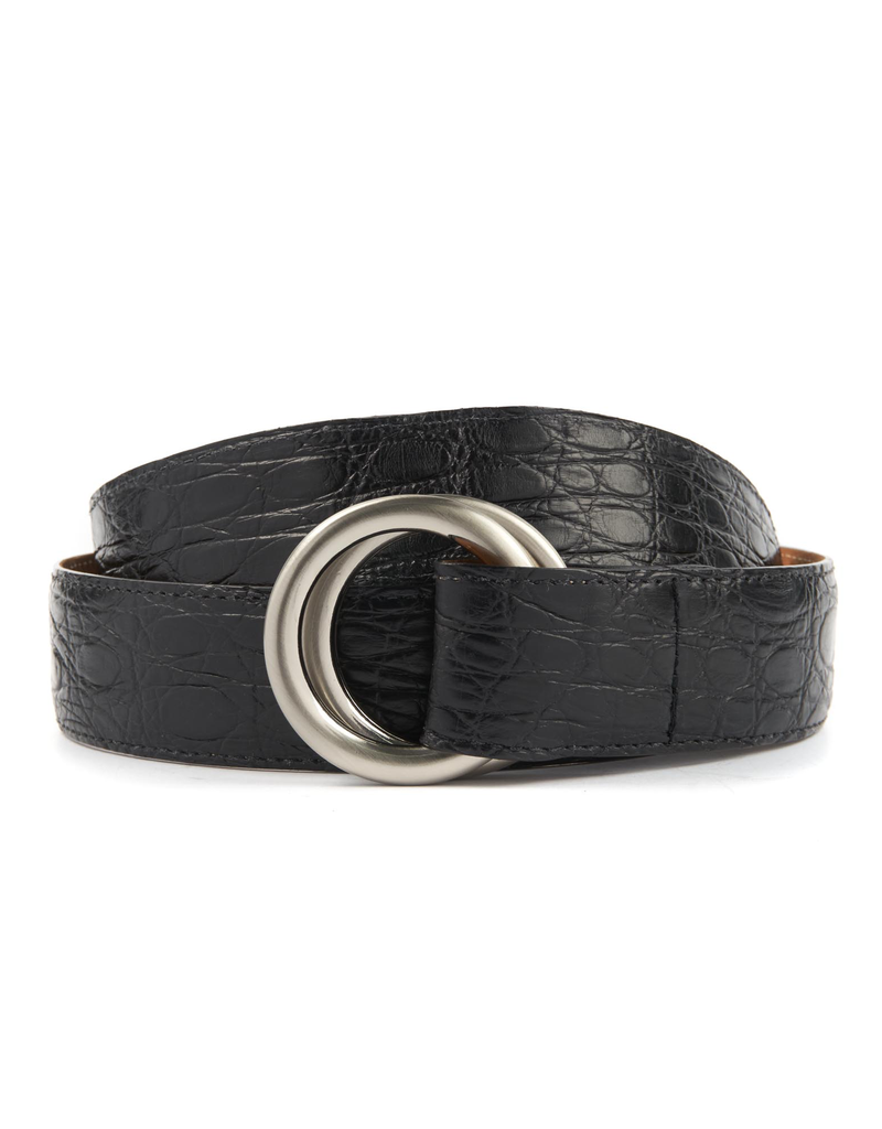 Matte Crocodile Belt with O-ring buckle