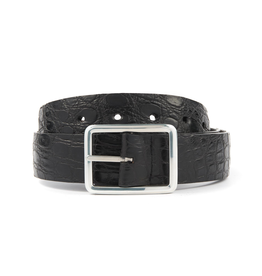 Reversible Crocodile Belt - Black