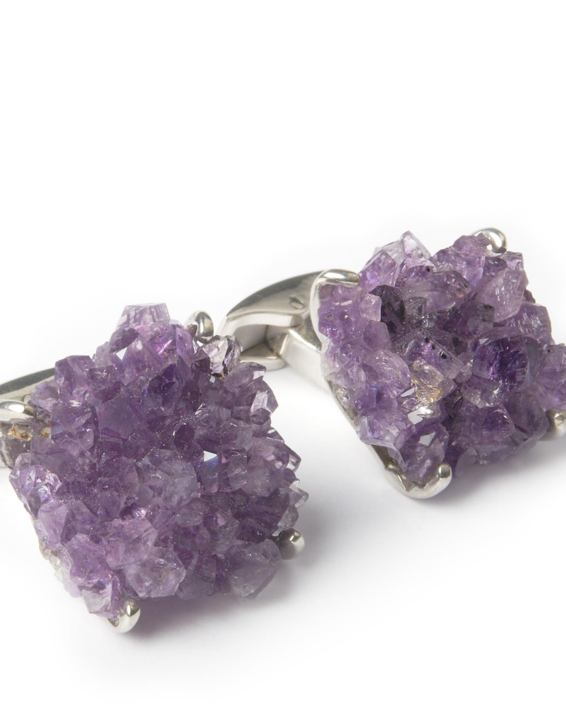 Amethyst cluster set in Sterling Silver Cufflinks