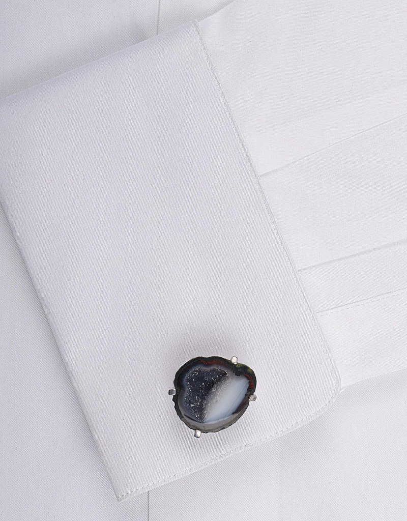 Geode in white bronze Cufflinks