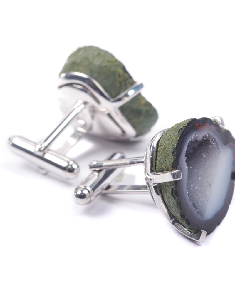 Geode in white bronze Cufflinks