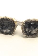 Trancas mine geode in white bronze Cufflinks