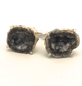 Trancas mine geode in white bronze Cufflinks