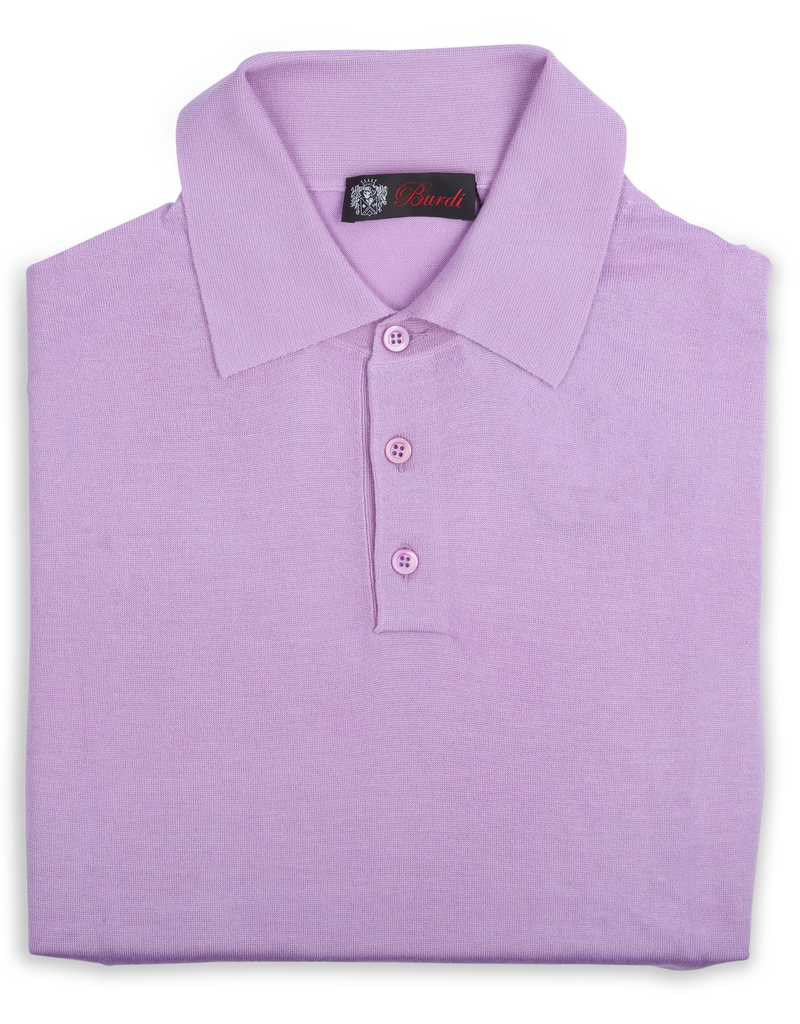 Diamante Cashmere and Silk Polo Sweater Lavender