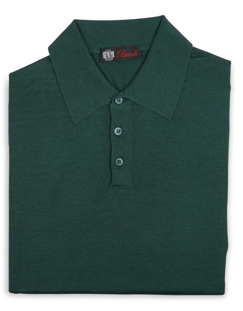 Cashmere / Silk Polo Sweater, Emerald