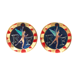 Hand Enameled Coin Cufflinks - France