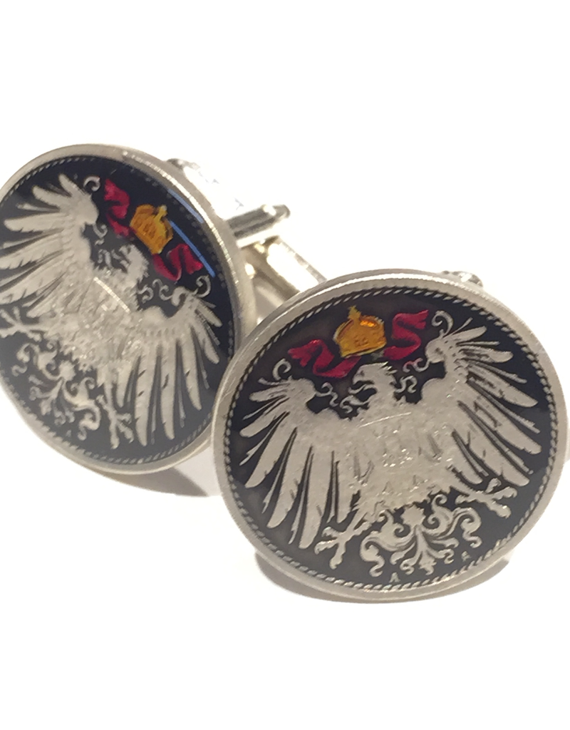 Hand Enameled Coin Cufflinks - Germany