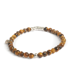 Tiger Eye & Silver Discs Bracelet