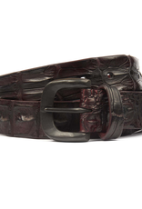 Burdi Hornback Crocodile belt- Wine