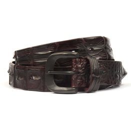 Burdi Hornback Crocodile belt- Wine