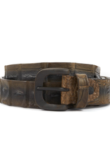 Burdi Hornback Crocodile belt- Taupe