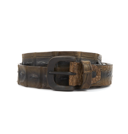 Burdi Hornback Crocodile belt- Taupe