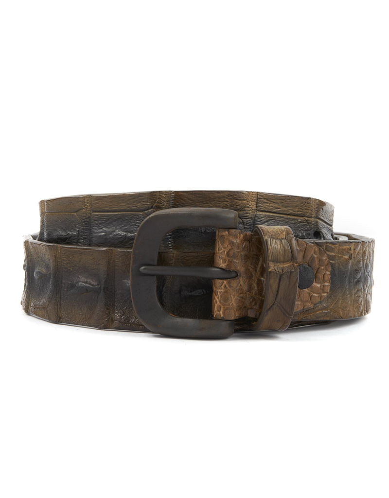 Burdi Hornback Crocodile belt- Taupe