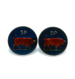 Hand Enameled Coin Cufflinks - Ireland