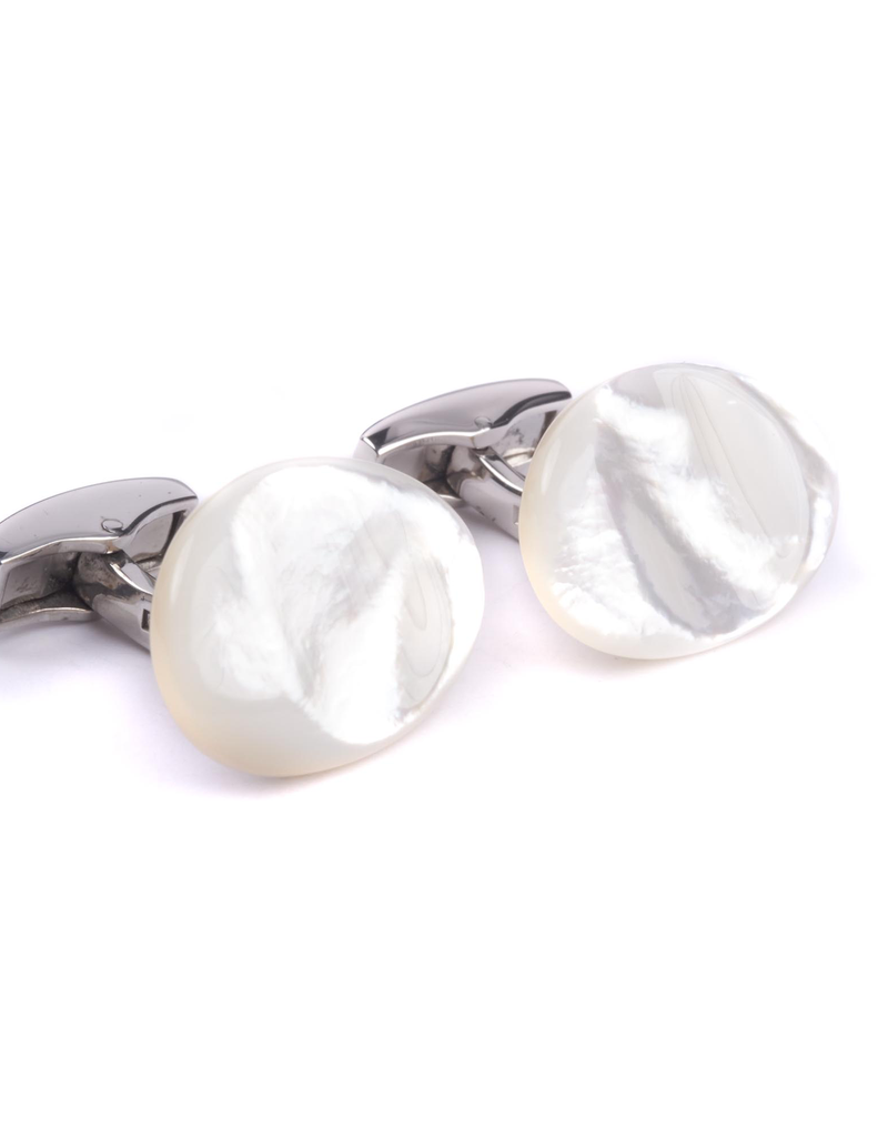 MOP Pebble set in 925 SS Cufflinks