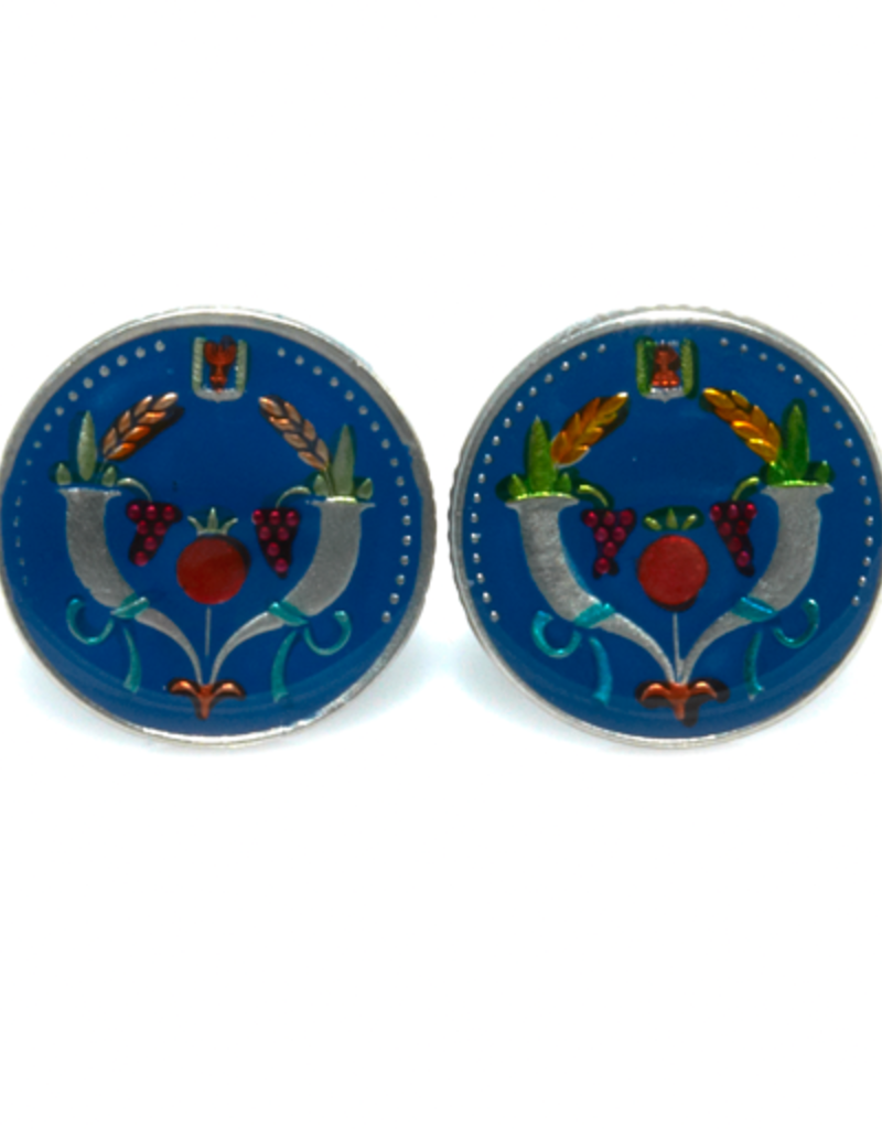 Hand Enameled Coin Cufflinks - Israel