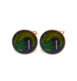 Hand Enameled Coin Cufflinks - New Zeland