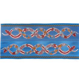 Cashmere Featherweight Scarf Intertwined Snake - Blue & Wine