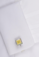 Burdi Yellow 3D Shimmer Stone & MOP Cufflinks