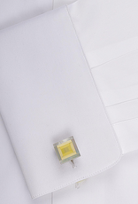 Yellow 3D Shimmer Stone & MOP Cufflinks