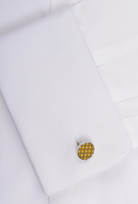 Yellow & Black Enamel Double-sided Silver Cufflinks